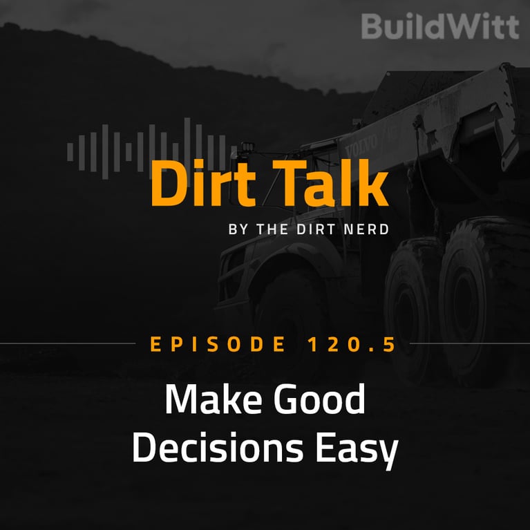 Dirt Talk logo over a photo of a haul truck