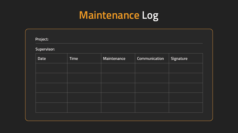 Maintenance Log