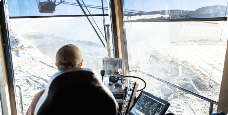 Heavy Equipment Operator inside the cabin