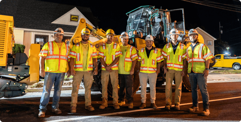 Dirt World crew on a nighttime job