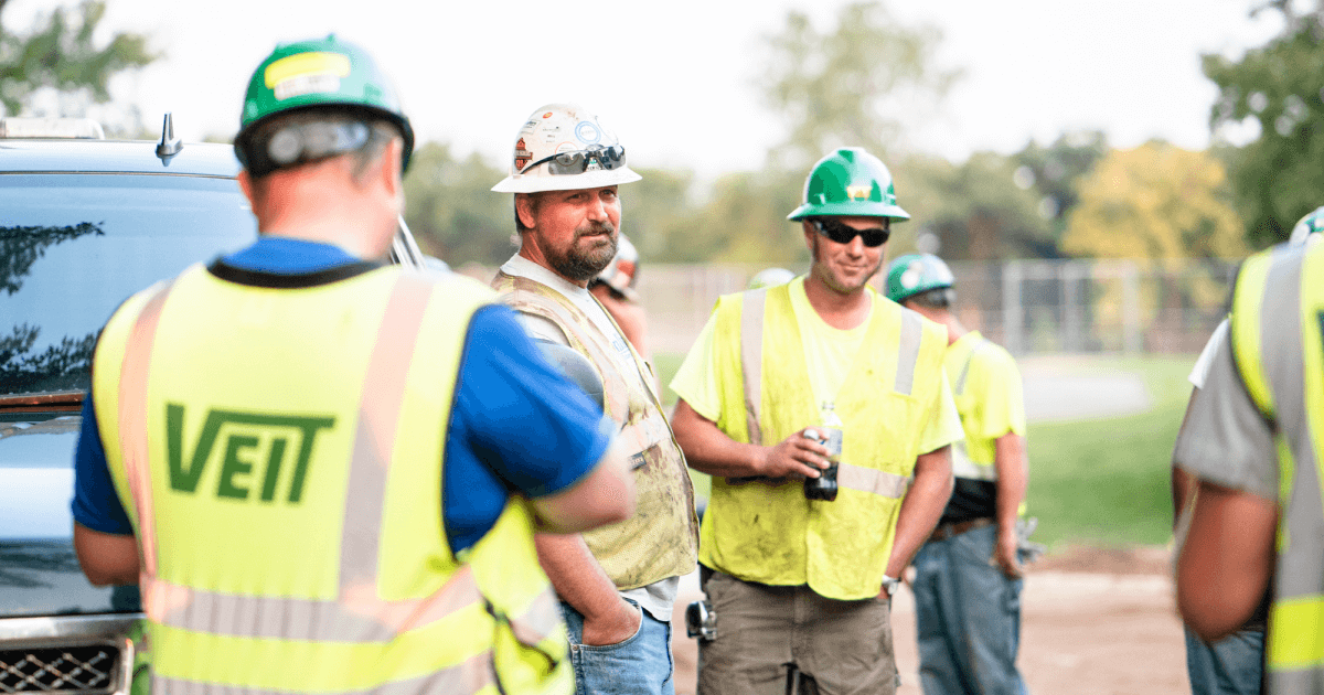 Construction workers on a break