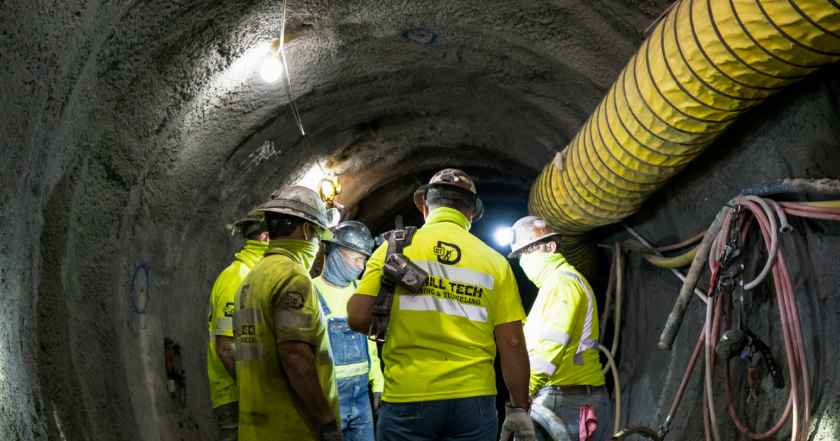 Tunneling crew working underground