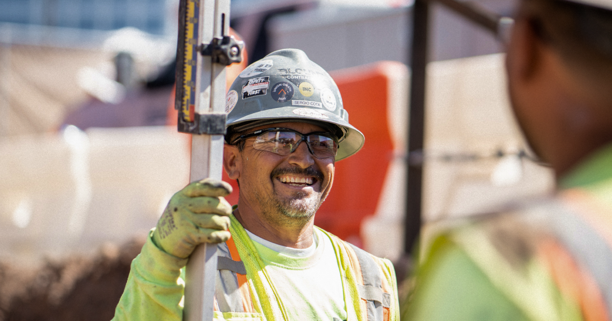 construction worker smiling